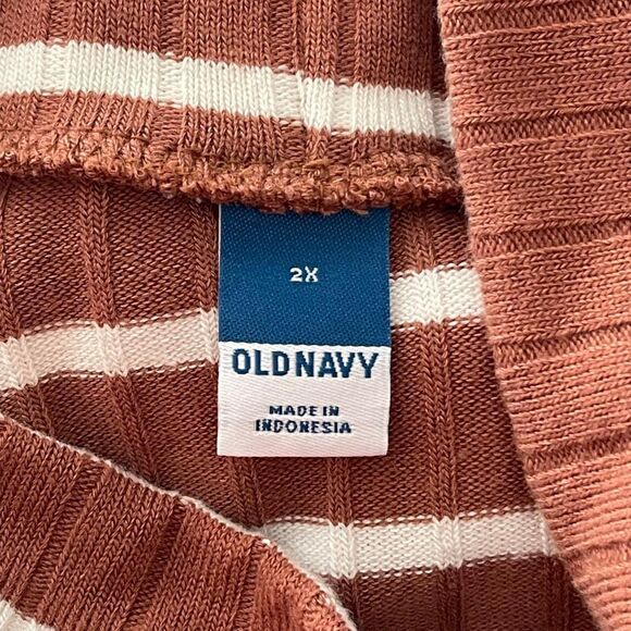 OLD NAVY Long-Sleeve Waist-Defined Rib-Knit Striped Midi Sweater Dress, Size 2X - Picture 7 of 9